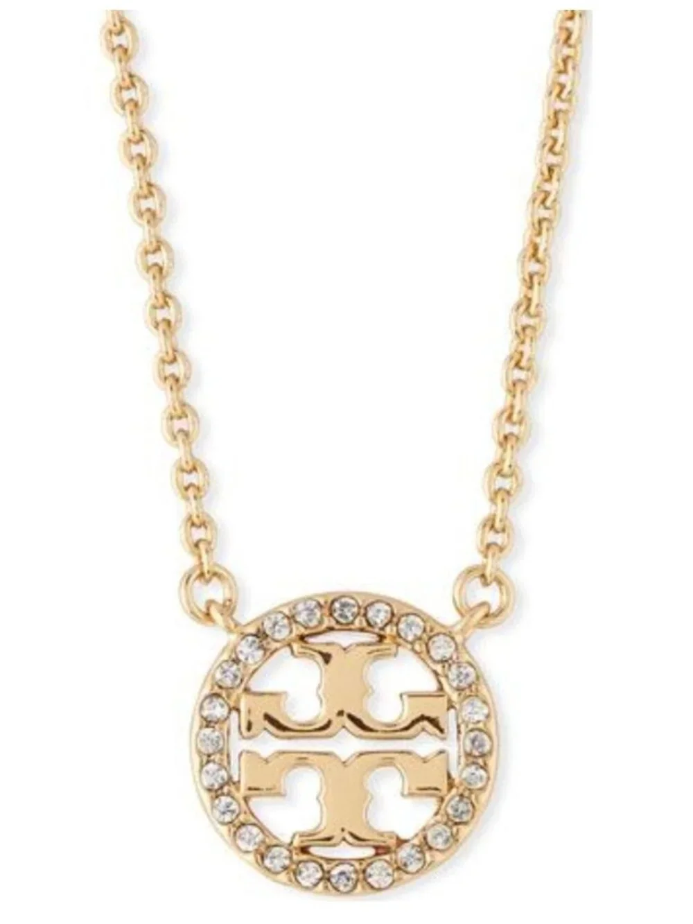 NEW!! Tory Burch Gold Miller Pave Necklace and Dangle Earring Set!